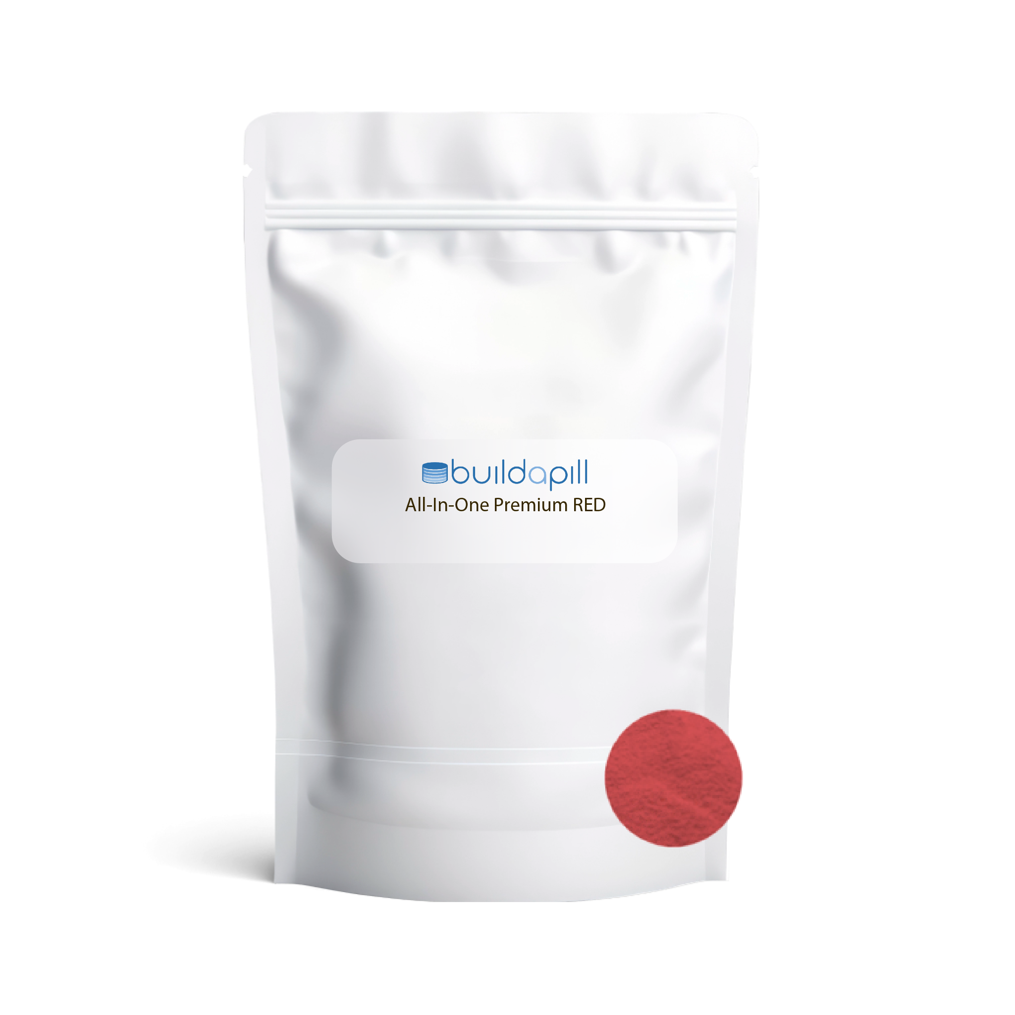 Red All In One Premium Pre mixed Excipient Blend-White-Pouch-Bag-BuildaPill